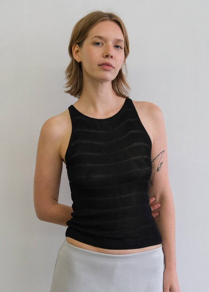 JIAN YE CIRCLE NOSLEE CHARCOAL タンクトップ Scottie Tank | Geel