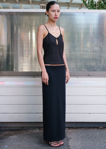 ◆ojos◆ Cutting Maxi Skirt Black 25ET-SK01-BK Commando Maxi Skirt Black SK14 – Petticoat Fair