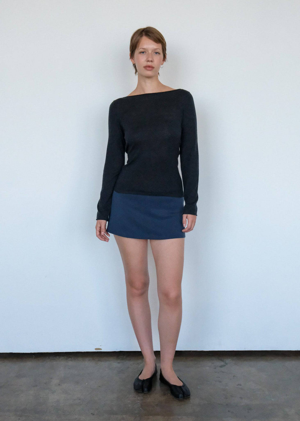 Geel Aria navy Mini Skirt with built in shorts