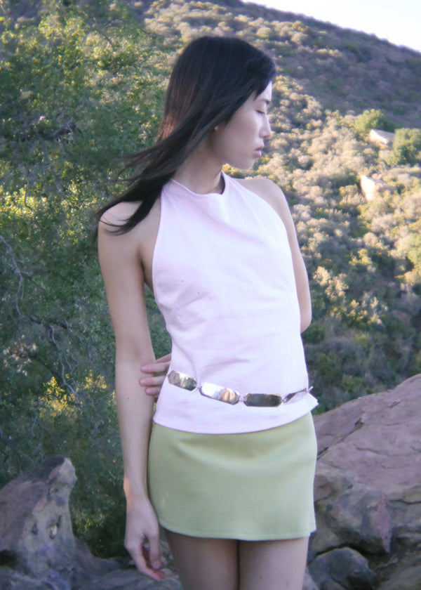 Geel Aria green Mini Skirt with built in shorts